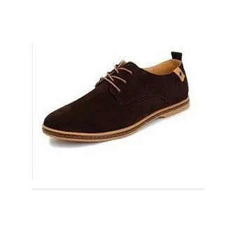 Men Flats shoes 38-48 Suede European style genuine leather Shoes Men's oxfords california casual Loafers