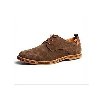 Men Flats shoes 38-48 Suede European style genuine leather Shoes Men's oxfords california casual Loafers
