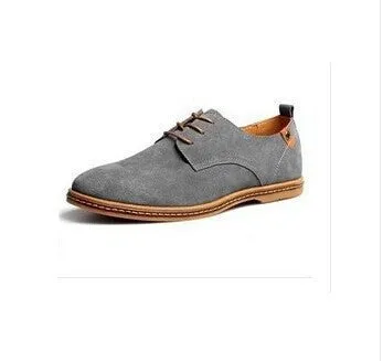 Men Flats shoes 38-48 Suede European style genuine leather Shoes Men's oxfords california casual Loafers