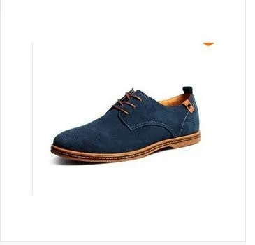 Men Flats shoes 38-48 Suede European style genuine leather Shoes Men's oxfords california casual Loafers