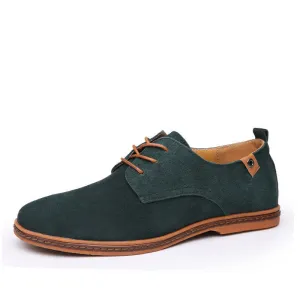 Men Flats shoes 38-48 Suede European style genuine leather Shoes Men's oxfords california casual Loafers