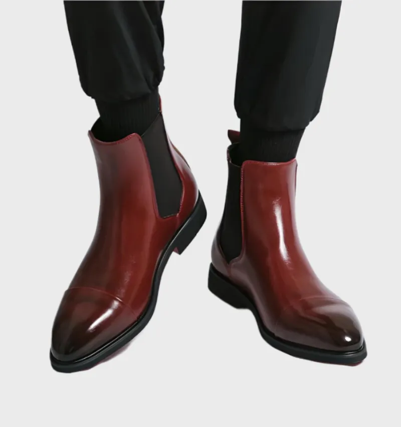 Men's Elegant Black Pointed Toe Ankle Boots | For Everyday Wear