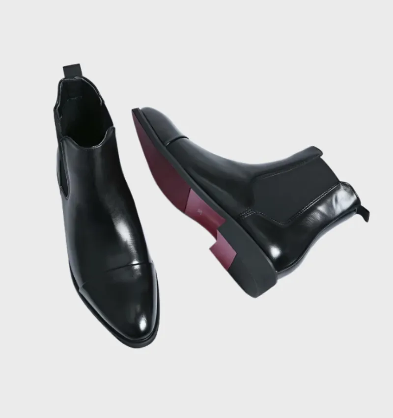 Men's Elegant Black Pointed Toe Ankle Boots | For Everyday Wear