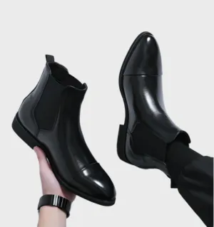Men's Elegant Black Pointed Toe Ankle Boots | For Everyday Wear
