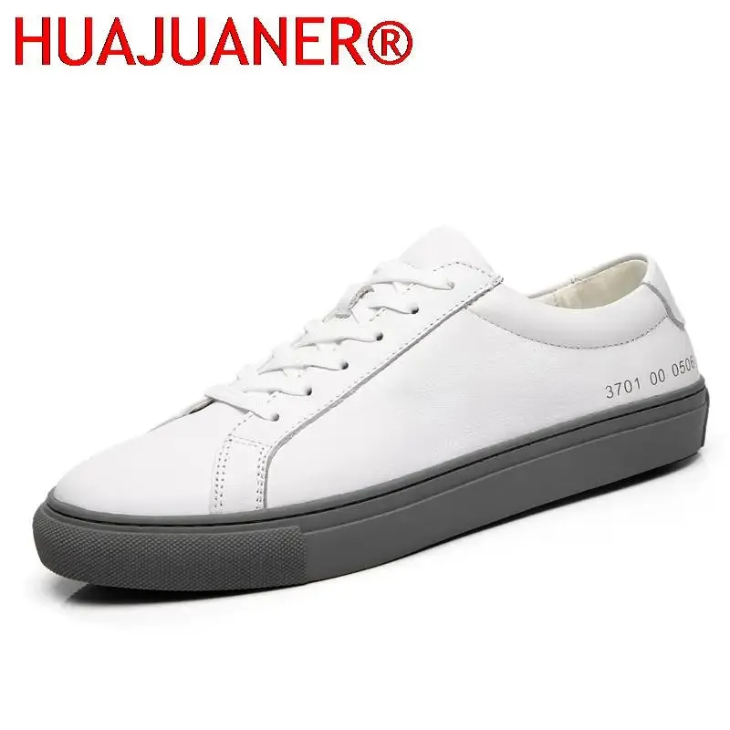 Mens Sneakers Genuine Leather Casual Outdoor Shoes Non-Slip Breathable Luxury Brand Footwear Top Quality Handmade White Shoe Men