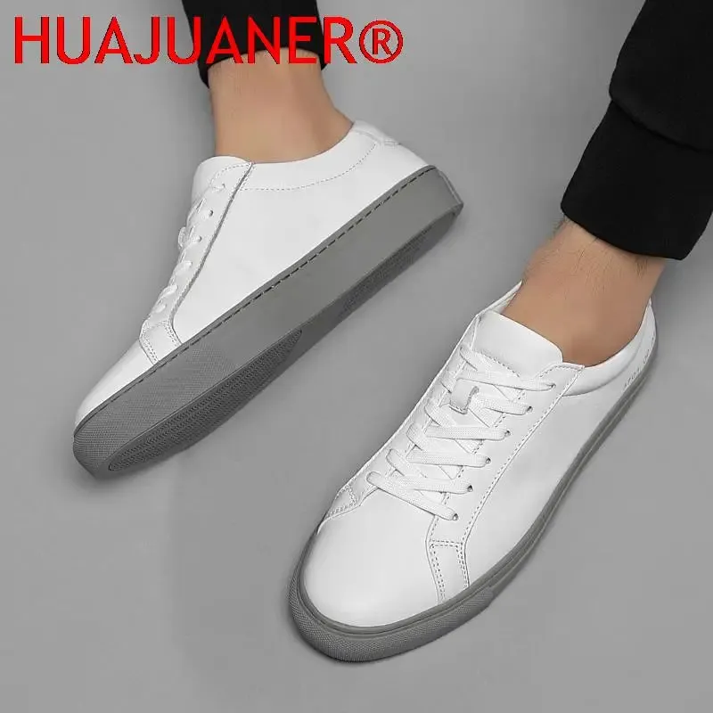 Mens Sneakers Genuine Leather Casual Outdoor Shoes Non-Slip Breathable Luxury Brand Footwear Top Quality Handmade White Shoe Men