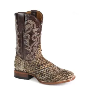 Men's Stetson Cattleman Boots Square Toe Handcrafted Brown