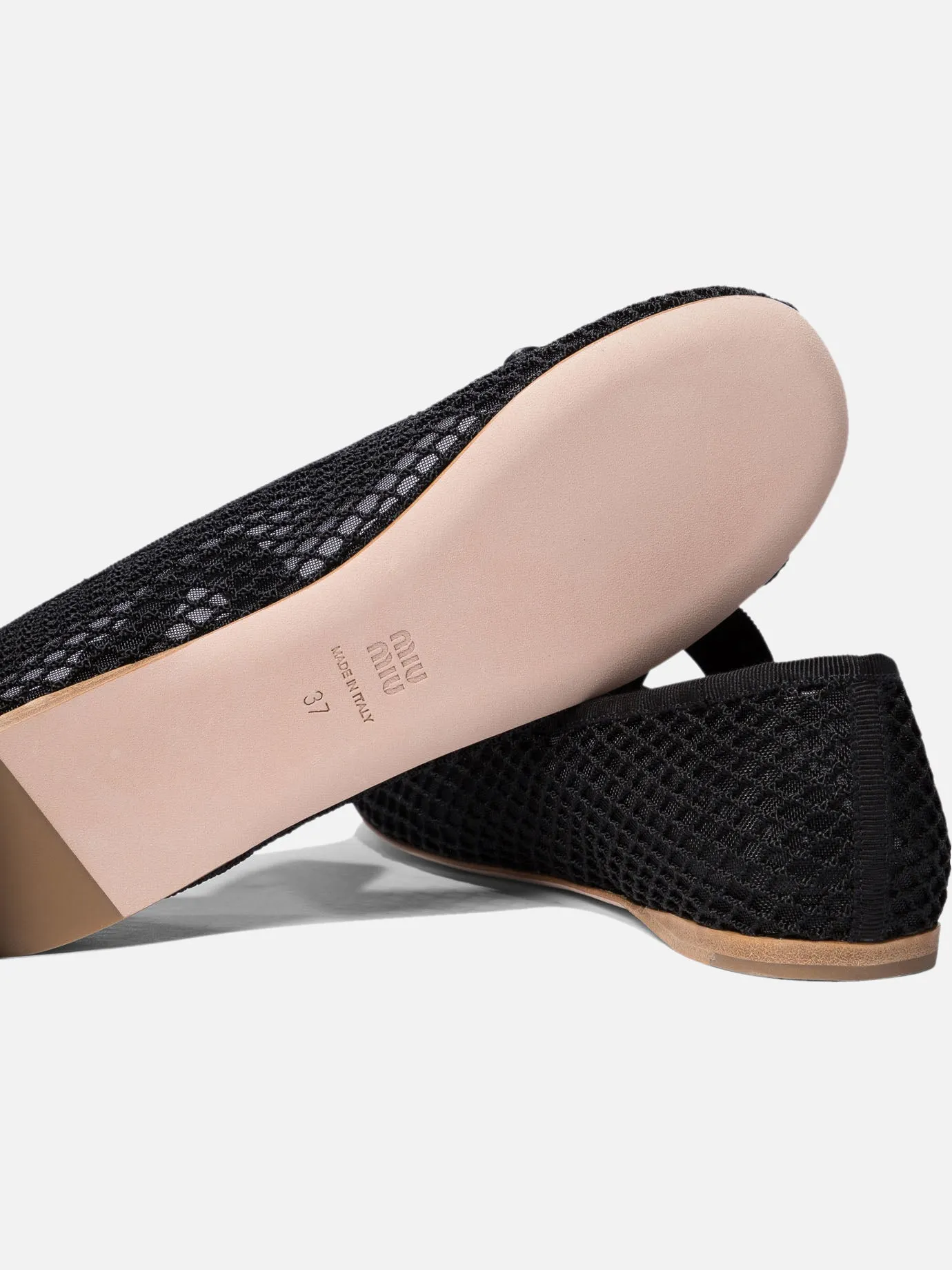 Mesh fabric ballet flats