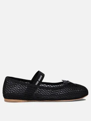 Mesh fabric ballet flats