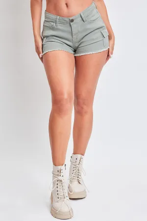 Mid Rise Cargo Shorts With Frayed Hem, Pack of 12