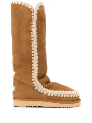 Mou woven detail boots