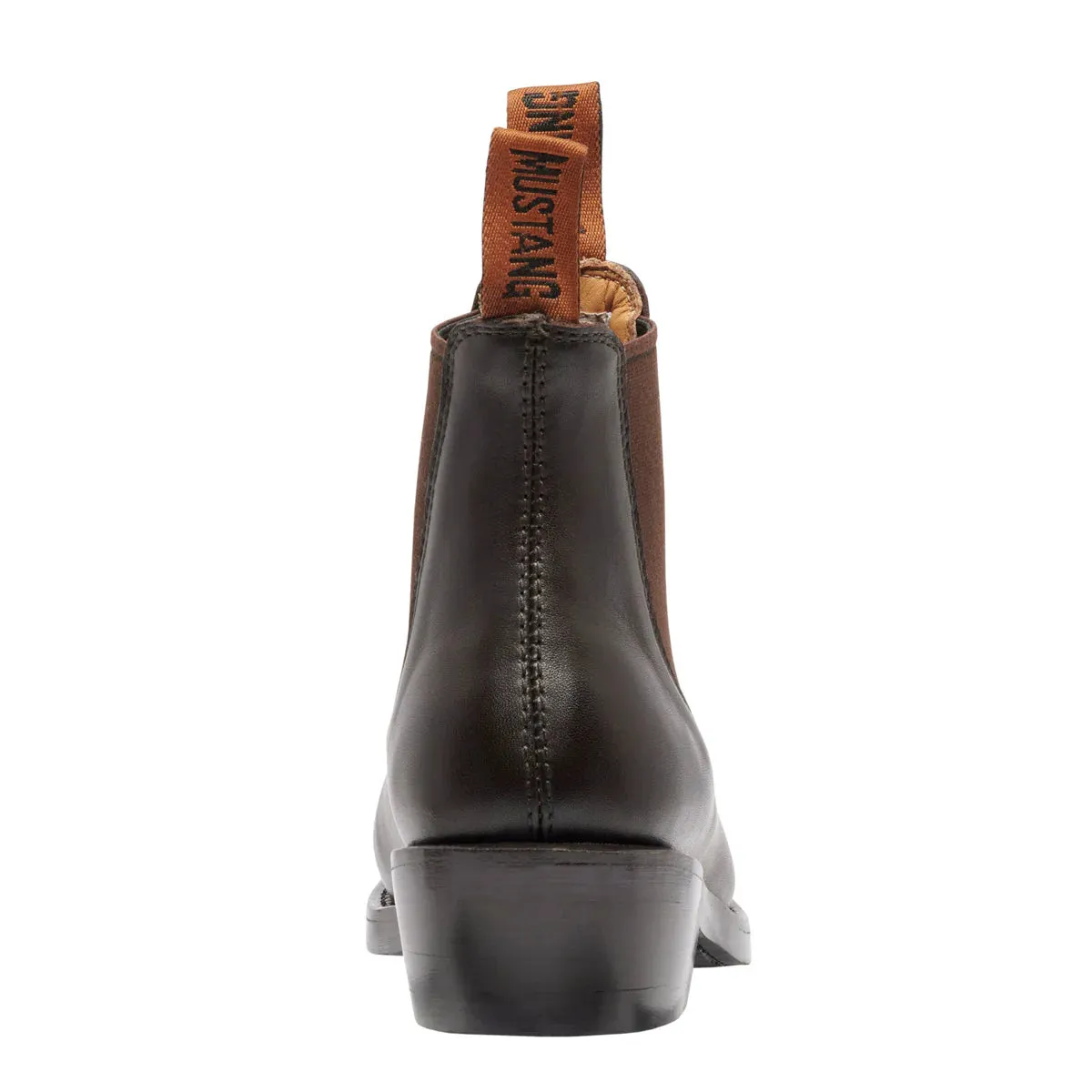 MUSTANG SIGNATURE WOMENS PULL UP LEATHER BOOTS BROWN