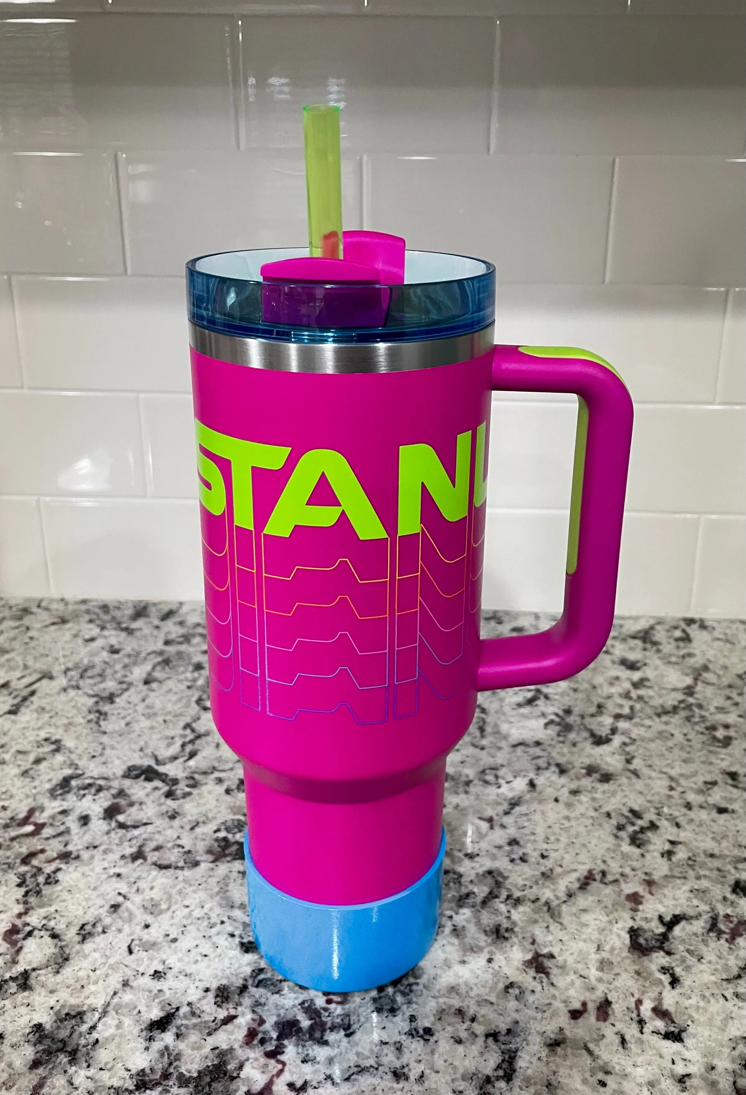 Neon Blue Glossy Tumbler Boot