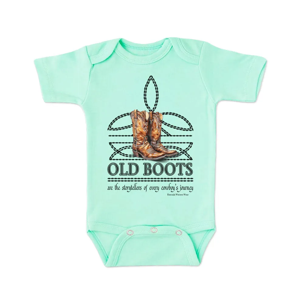 OLD BOOTS Cowboy Boot Stitch Infant Western One Piece Romper