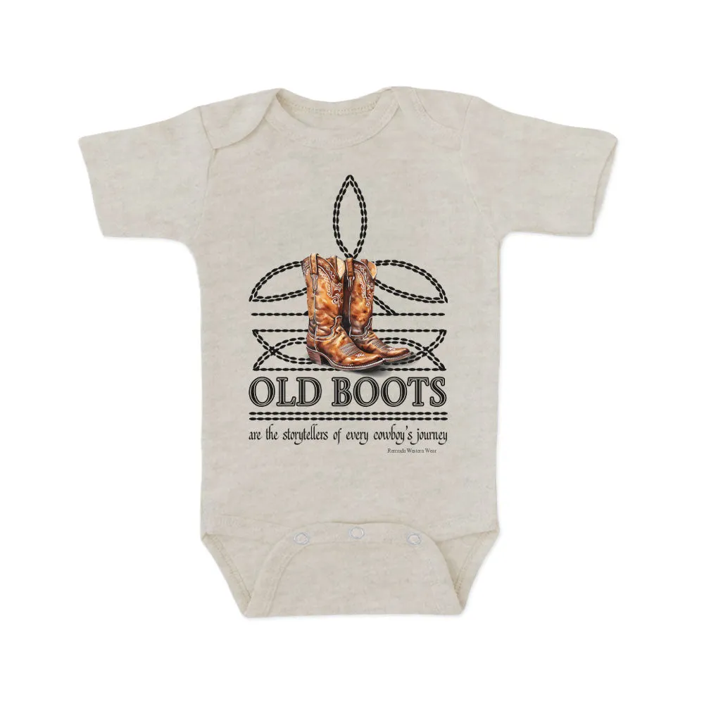 OLD BOOTS Cowboy Boot Stitch Infant Western One Piece Romper