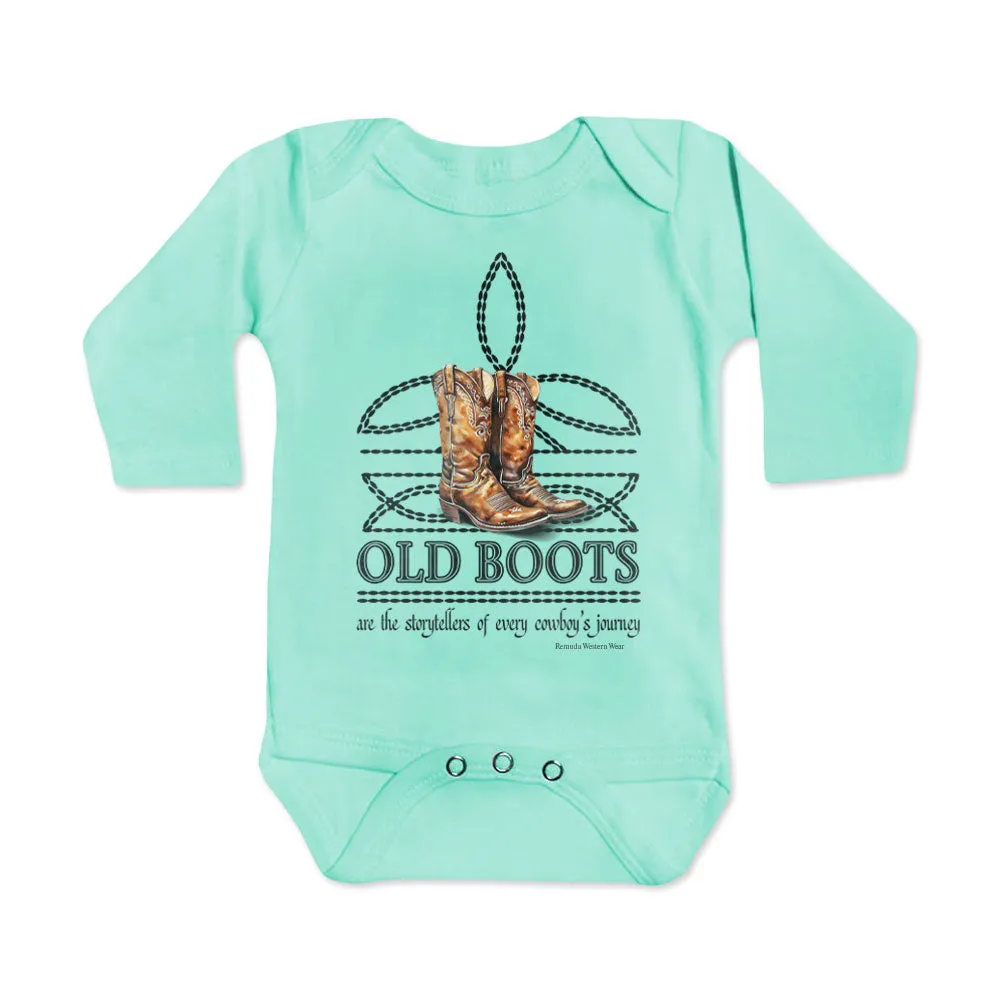 OLD BOOTS Cowboy Boot Stitch Infant Western One Piece Romper