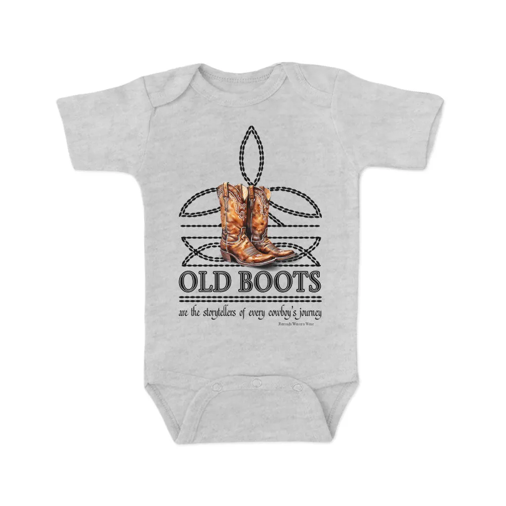 OLD BOOTS Cowboy Boot Stitch Infant Western One Piece Romper