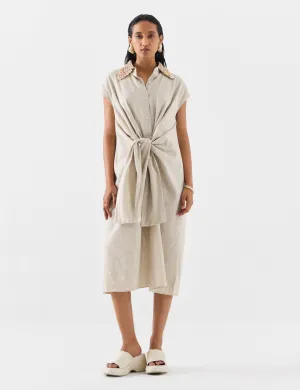 Palm island knot linen dress