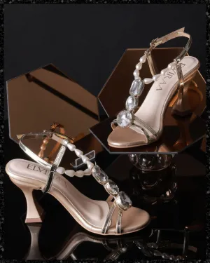 Pearl and stone embellished heels