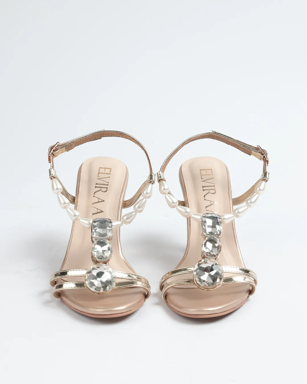 Pearl and stone embellished heels