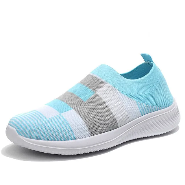 PINSEN 2020 New Fashion Sneakers Women Shoes Breathable Mesh Slip-on Flat Shoes Women Plus Size Loafers Shoes zapatillas mujer