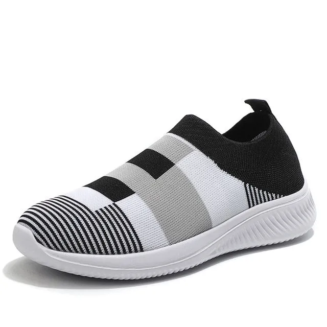 PINSEN 2020 New Fashion Sneakers Women Shoes Breathable Mesh Slip-on Flat Shoes Women Plus Size Loafers Shoes zapatillas mujer