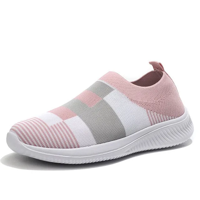 PINSEN 2020 New Fashion Sneakers Women Shoes Breathable Mesh Slip-on Flat Shoes Women Plus Size Loafers Shoes zapatillas mujer
