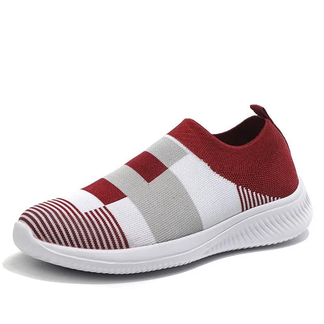 PINSEN 2020 New Fashion Sneakers Women Shoes Breathable Mesh Slip-on Flat Shoes Women Plus Size Loafers Shoes zapatillas mujer