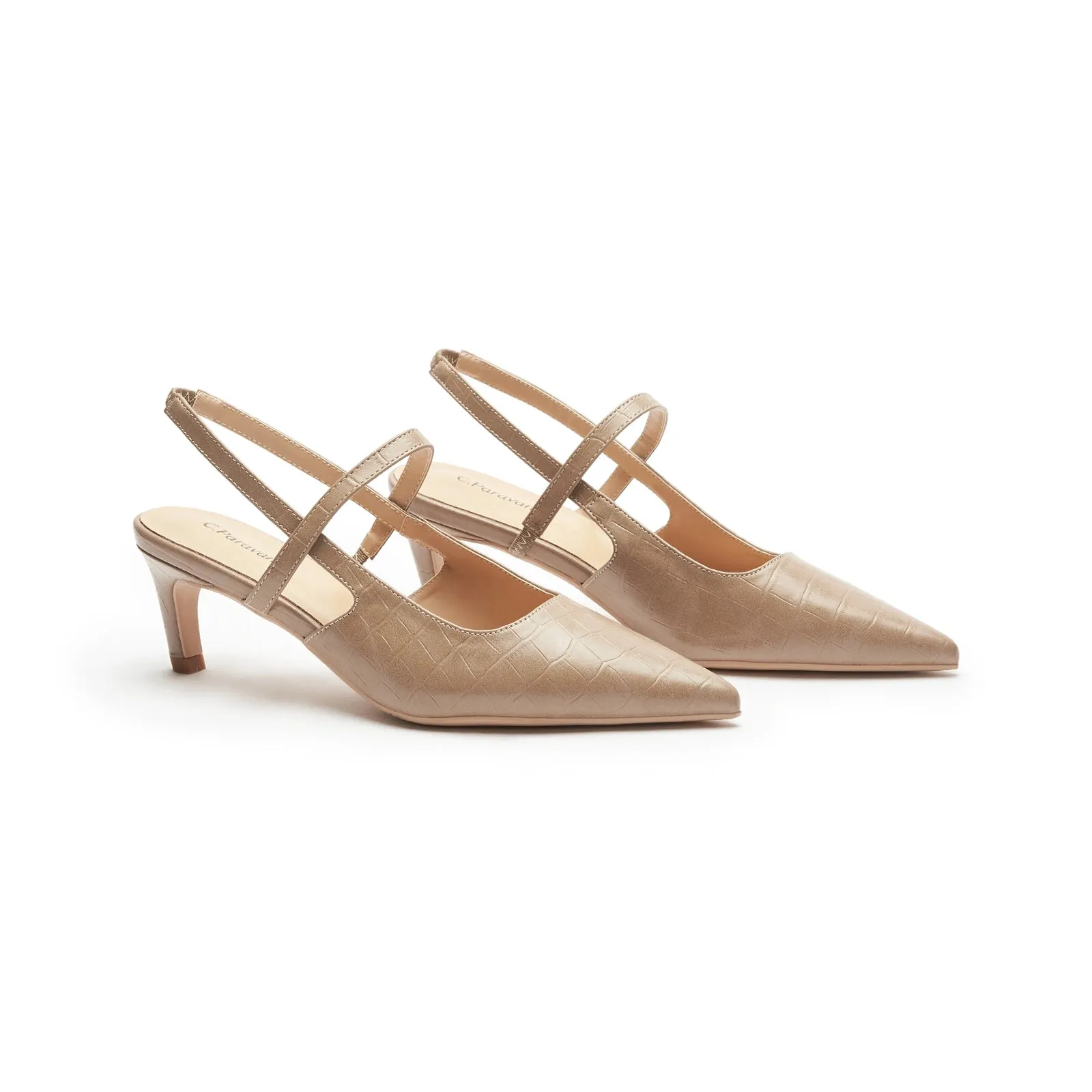 Pointed Toe Kitten heel Slingbacks (Helen)