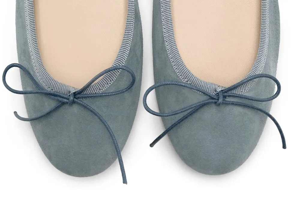 Powder blue color suede ballet flats