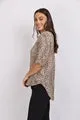 PRINTED MANDARIN COLLAR BLOUSE