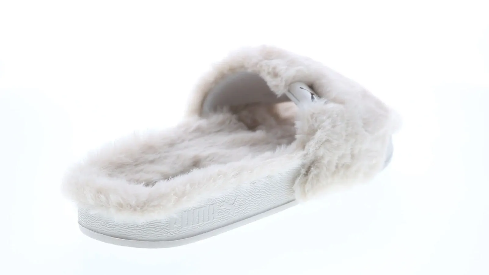 Puma Leadcat YLM Fluff 38306703 Womens Gray Synthetic Slides Sandals Shoes