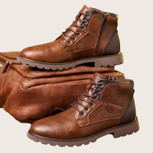 ROBERT | LEATHER ZIPPER BOOTS