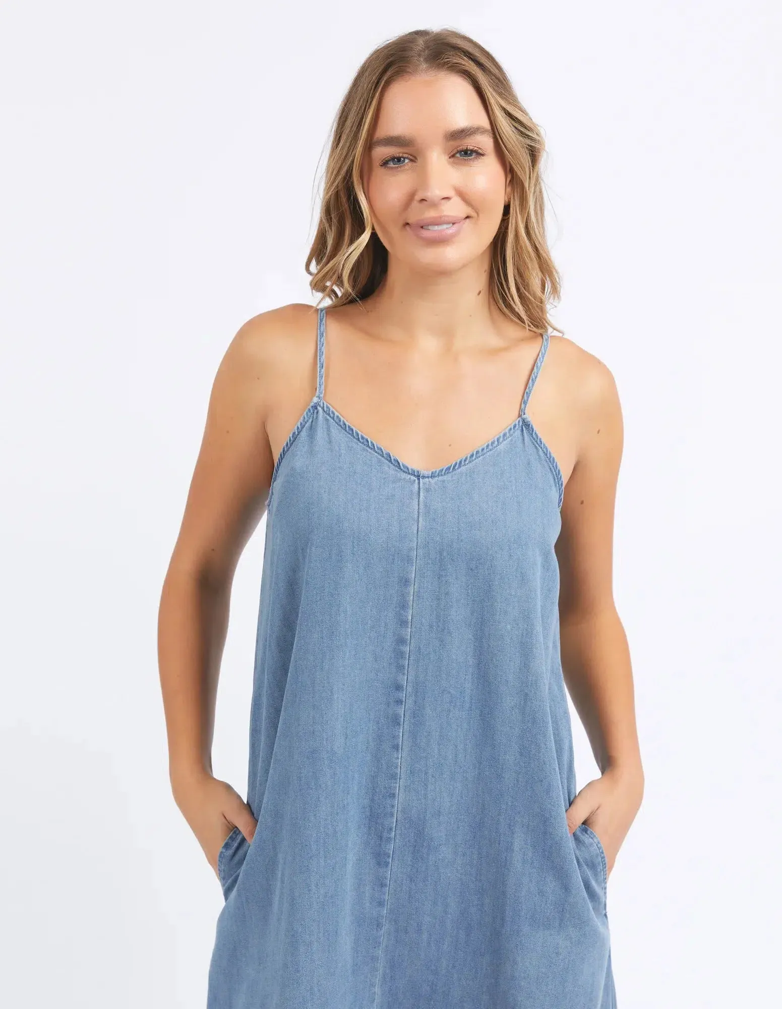 Roma Denim Dress - Mid Blue