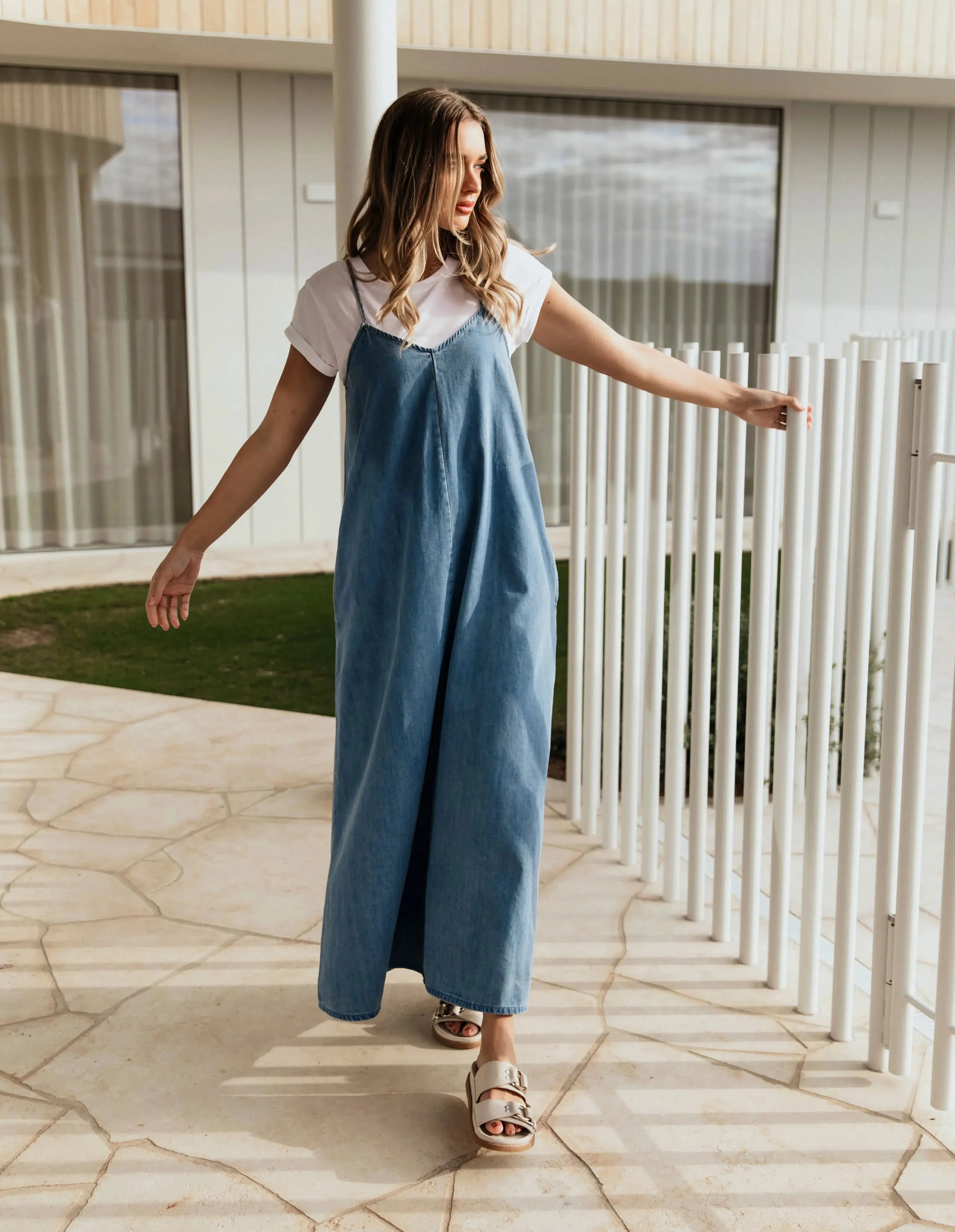 Roma Denim Dress - Mid Blue