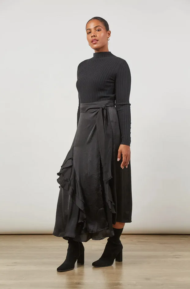 Romance Wrap Skirt - Onyx