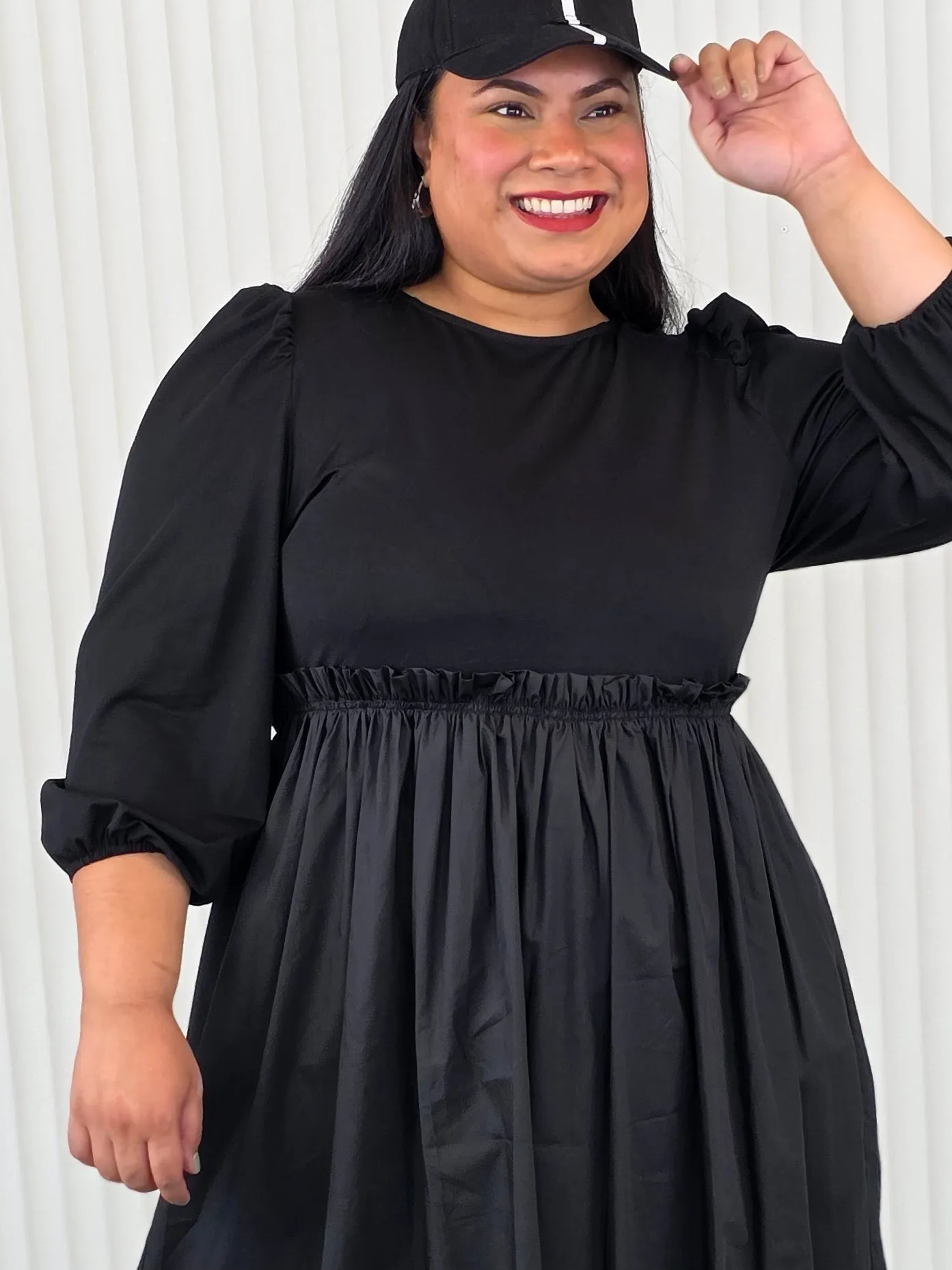 Santorini Dress - Black Long Sleeves