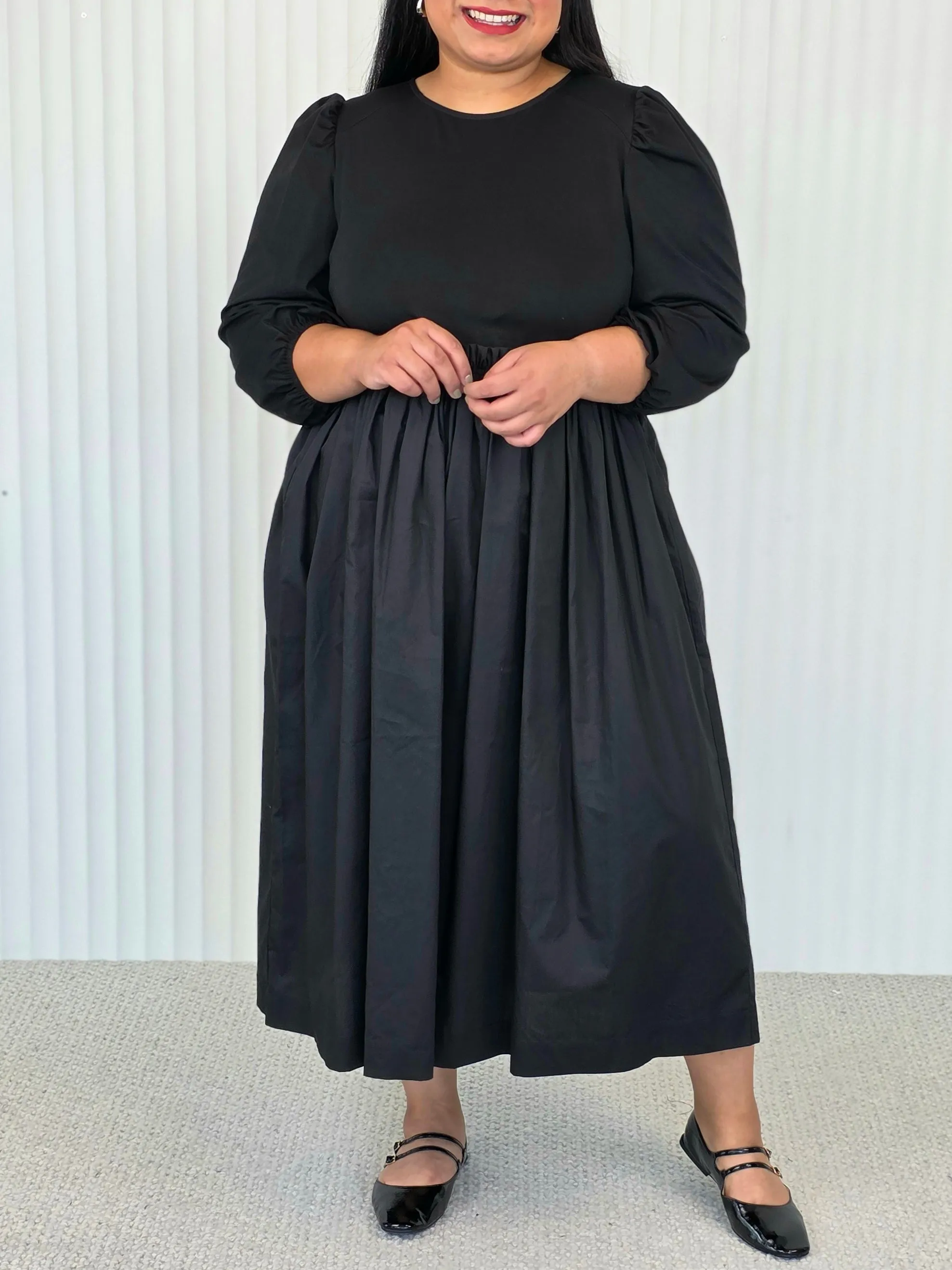 Santorini Dress - Black Long Sleeves