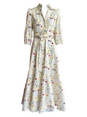 Seren shirt dress - Ivory floral