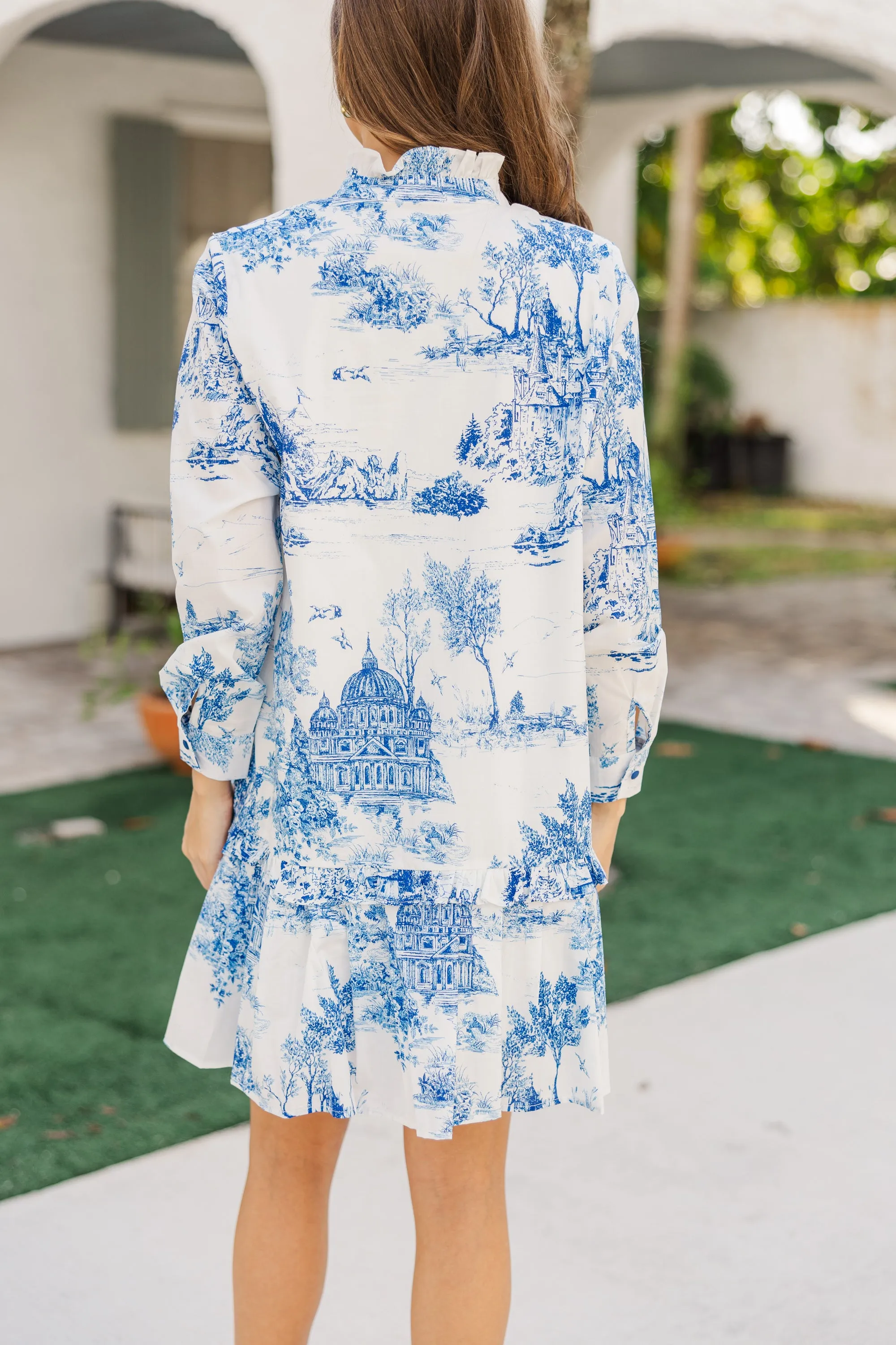 Series Of Dreams Misty Blue Toile Dress