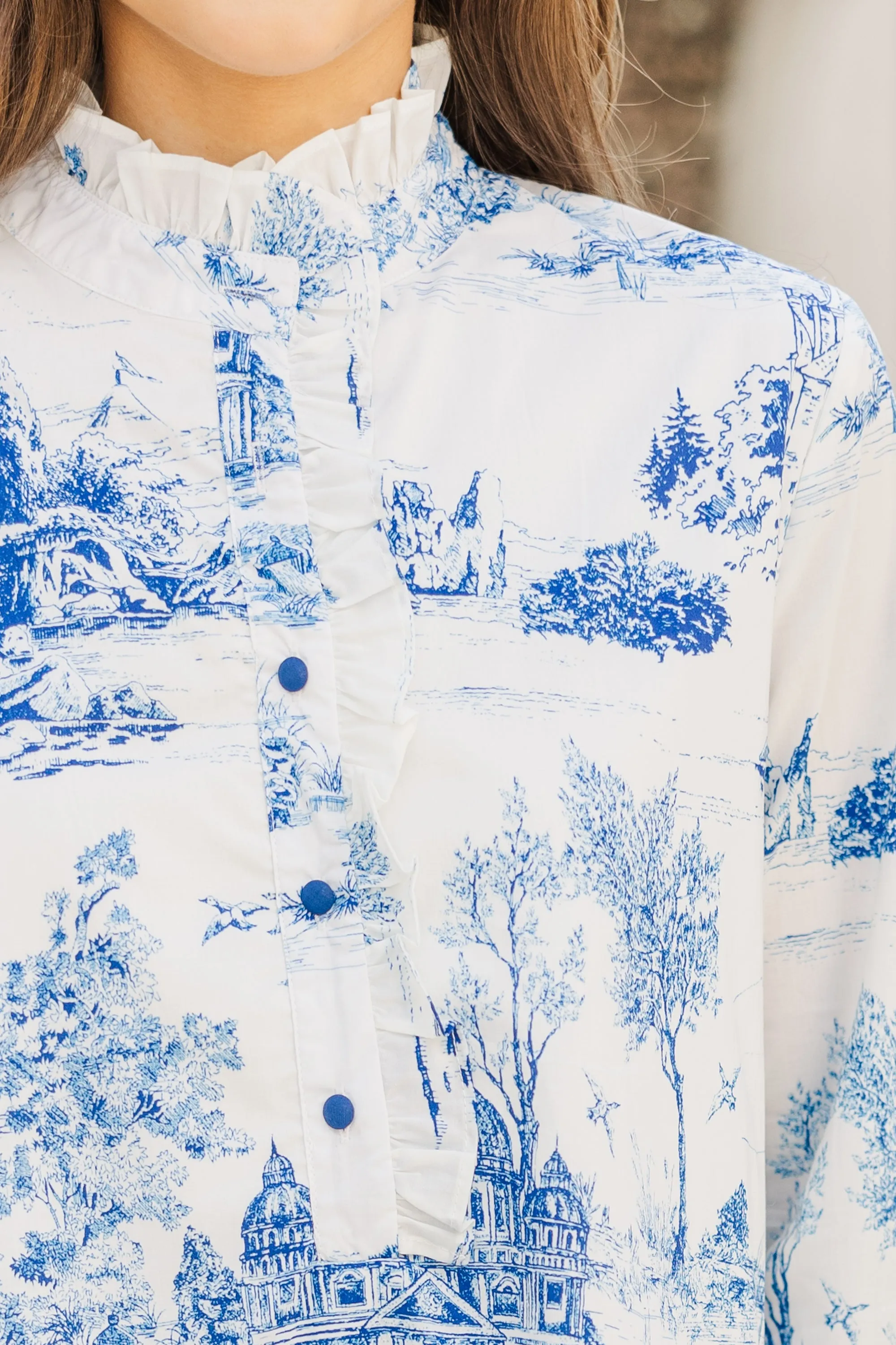 Series Of Dreams Misty Blue Toile Dress