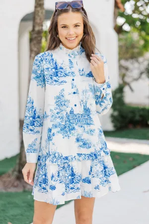 Series Of Dreams Misty Blue Toile Dress