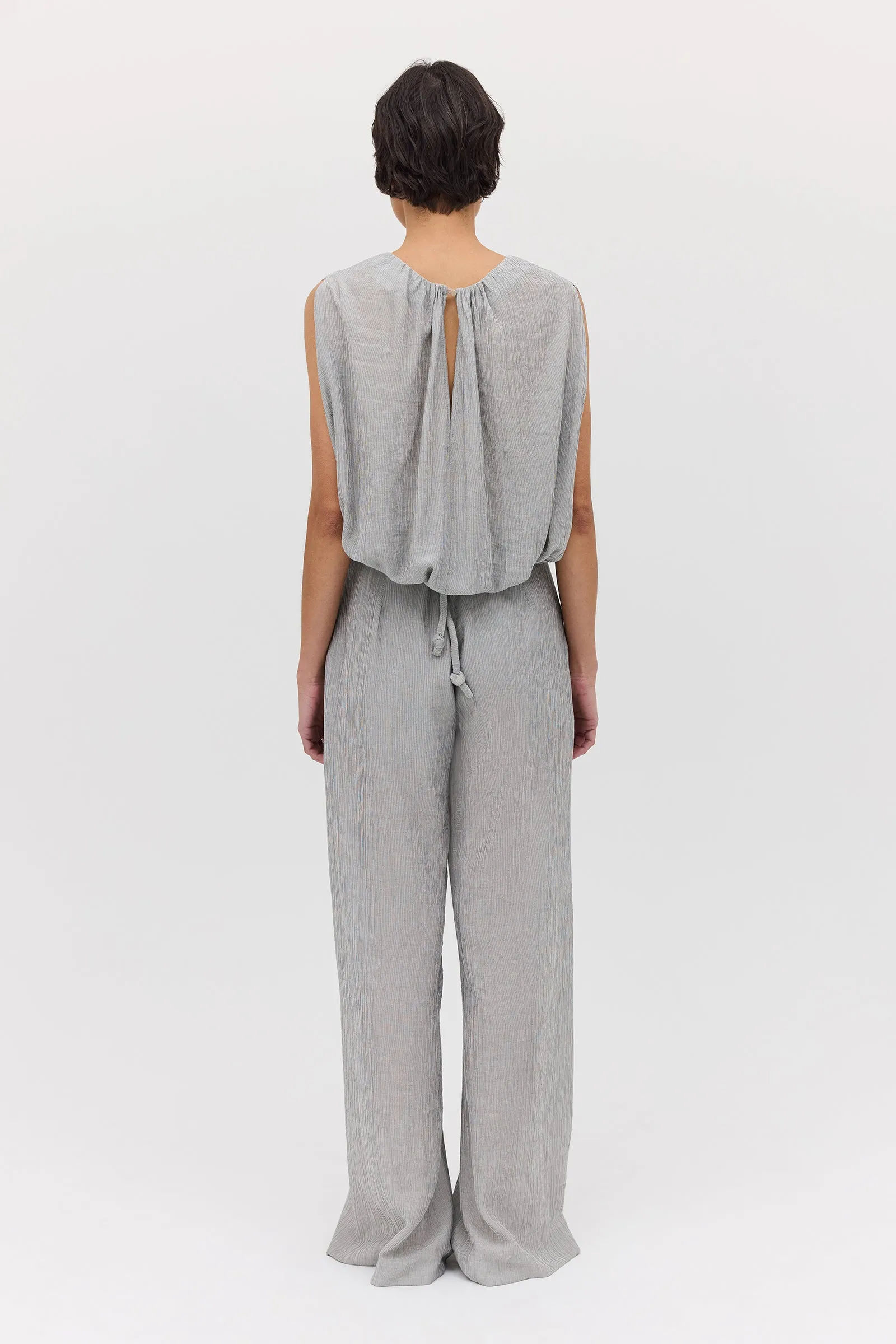SILVER CRINKLE EMERGE TOP