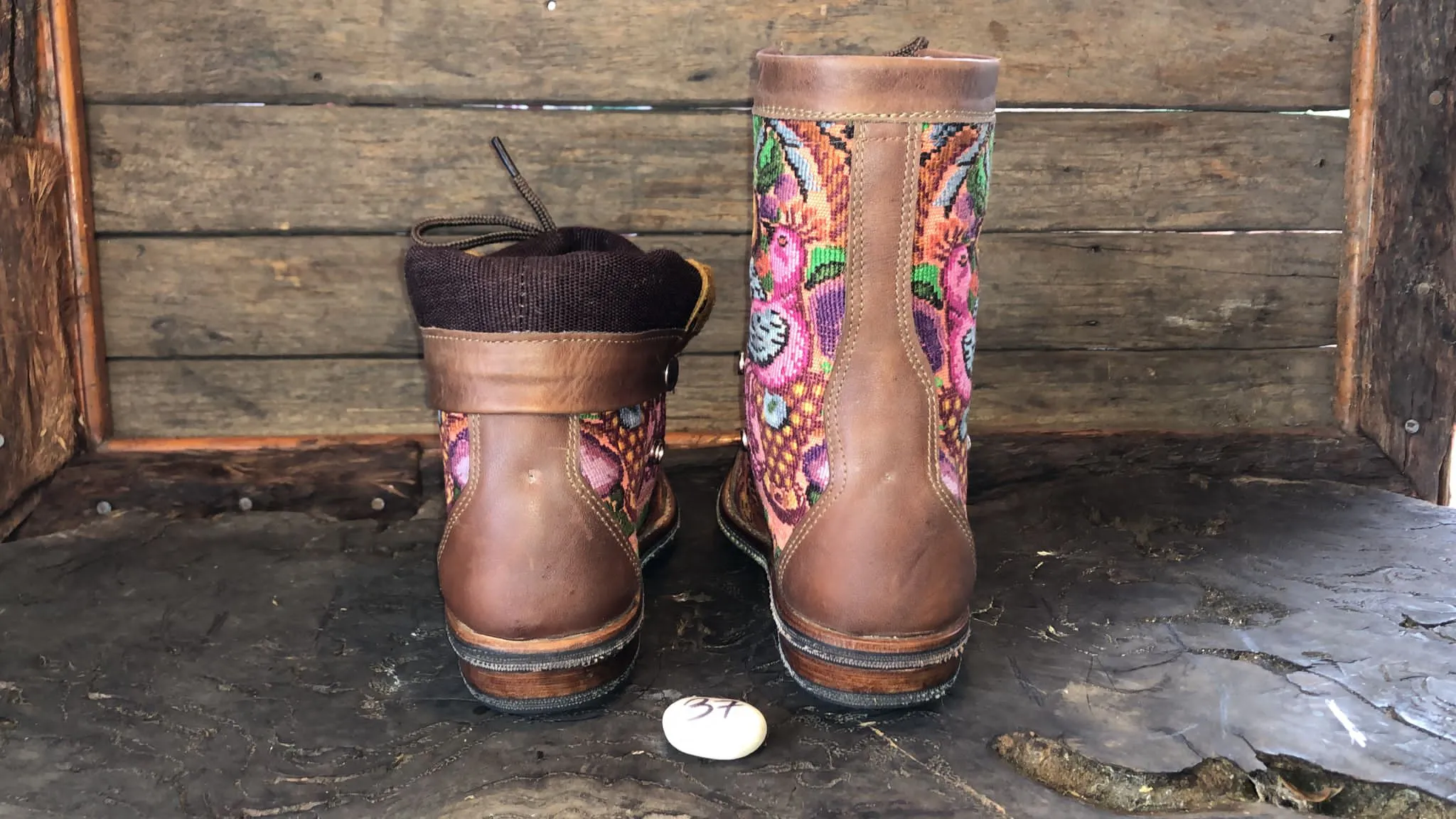 Size 37 Gypsy Boots - Summer Fruits and Birds