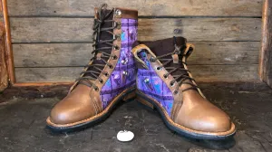 Size 39 Gypsy Boots - Cranes on Purple