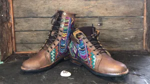 Size 40 Gypsy Boots - Burgundy Diamonds