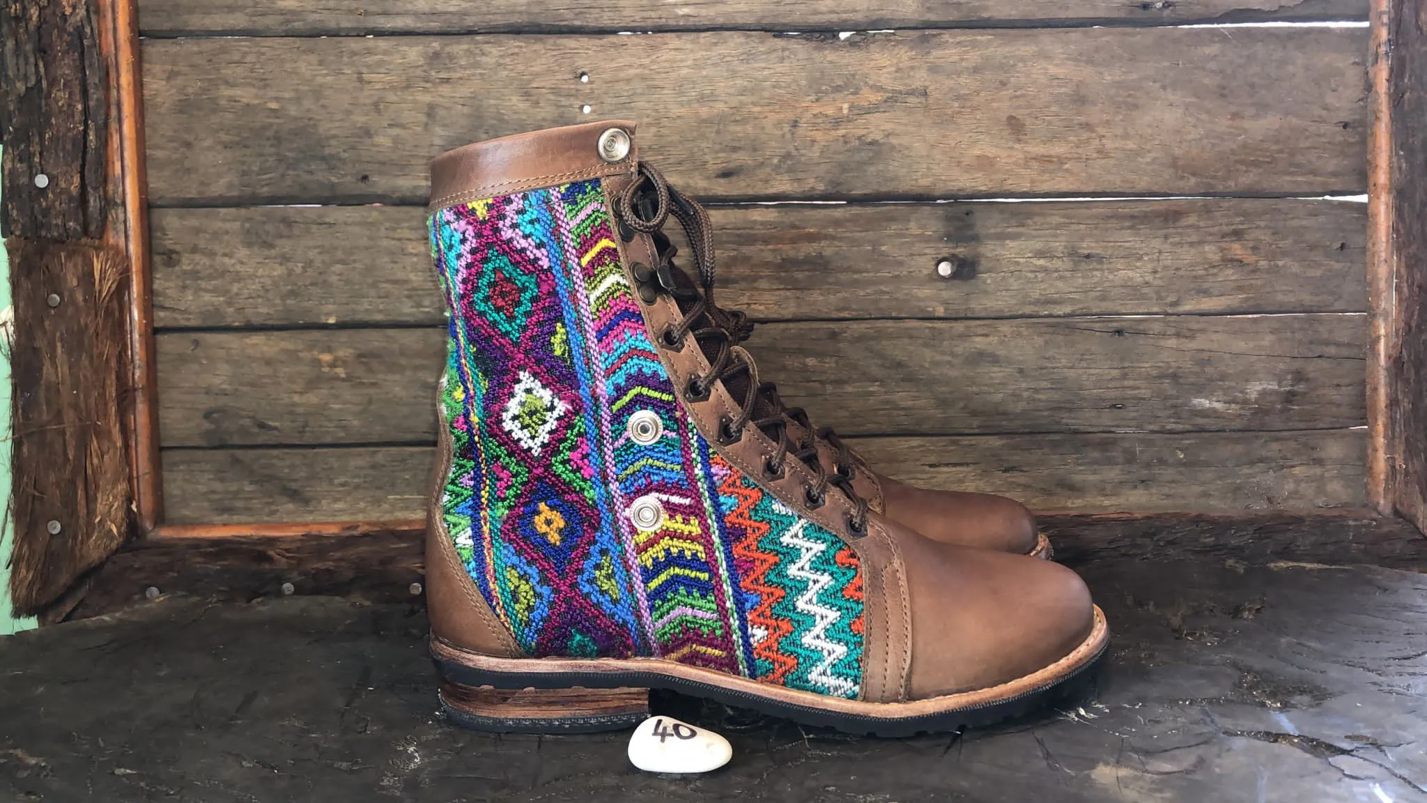 Size 40 Gypsy Boots - Burgundy Diamonds