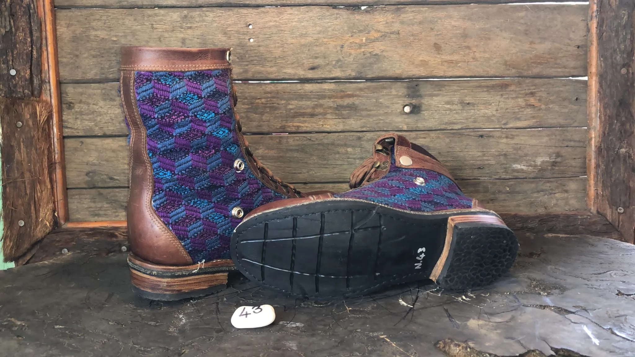 Size 43 Gypsy Boots - Purple and Blue