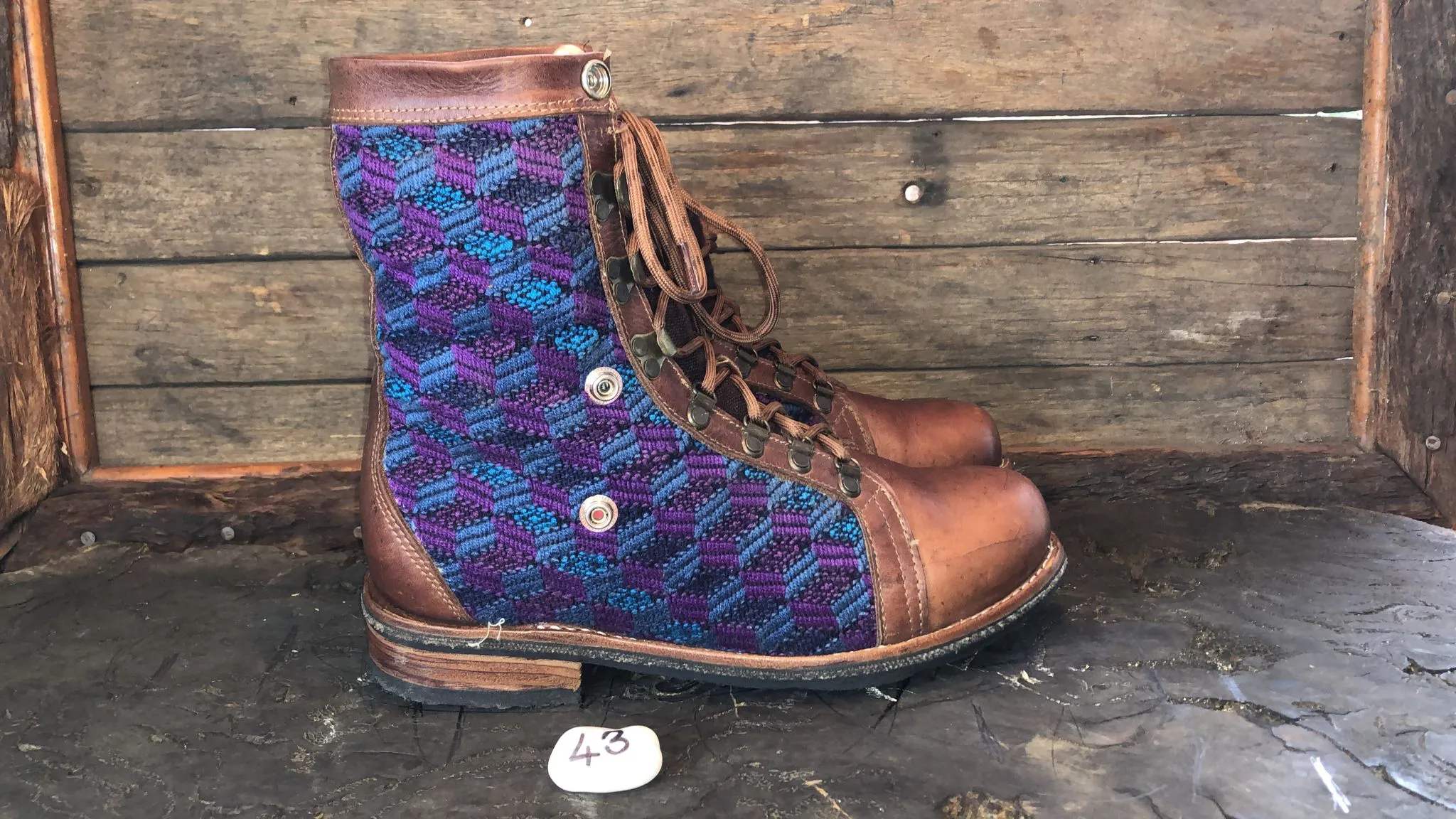 Size 43 Gypsy Boots - Purple and Blue