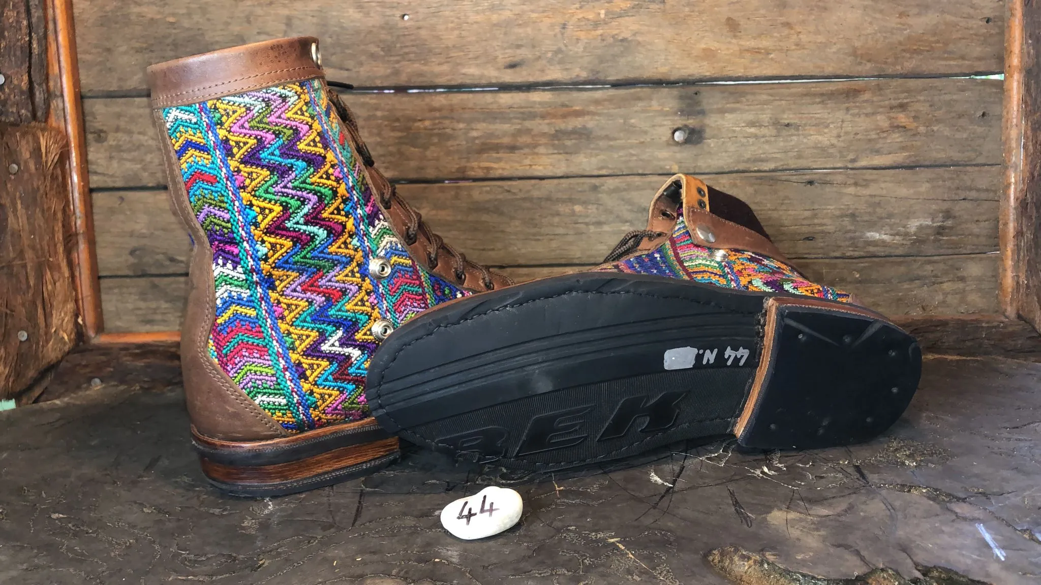 Size 44 Gypsy Boots - Yellow Zigzags